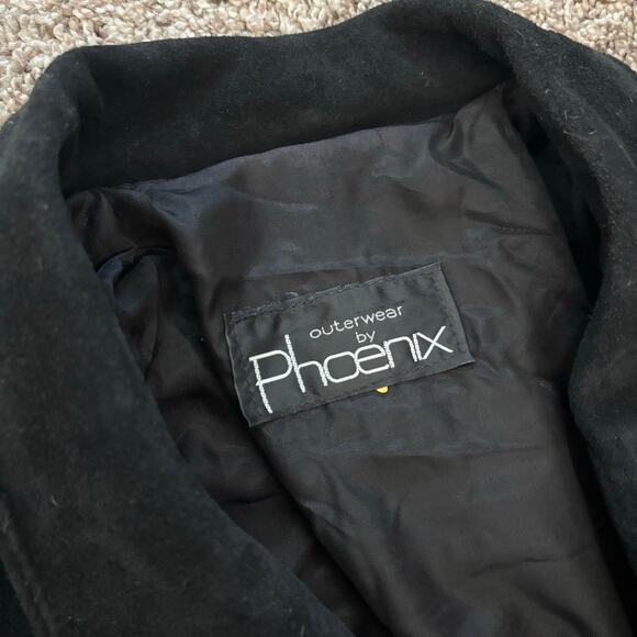 VTG Outerwear by Phoenix 80s Black Suede Fringe Leather Cropped Jacket Western M - Picture 15 of 15